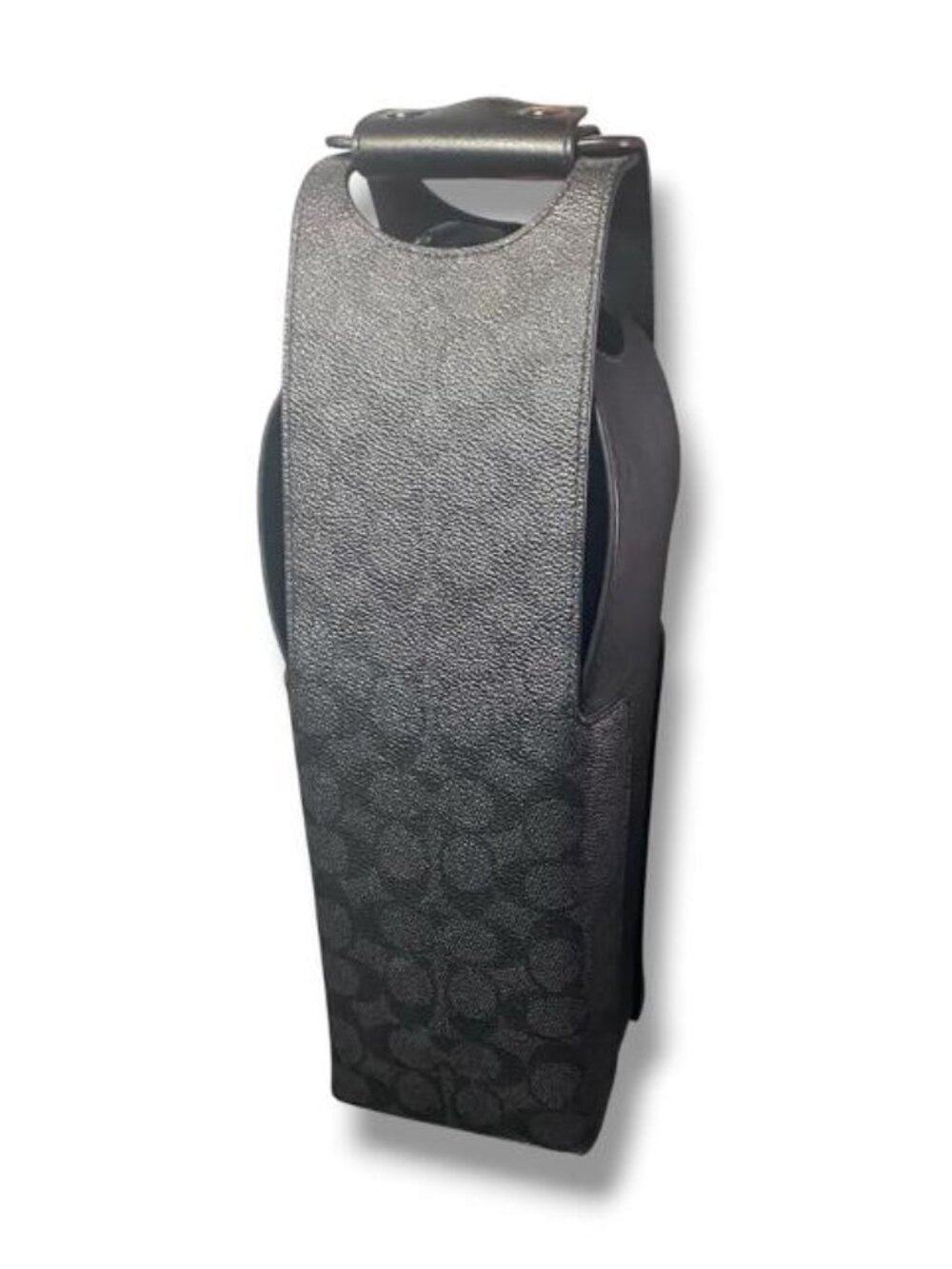 COACH WINE CARRIER, SIGNATURE CANVAS CHARCOAL/GUNMETAL